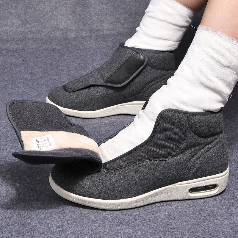 Men'S Shoes For Wide Feet - 겨울용 벨벳 정형외과 와이드 핏 부종발용
