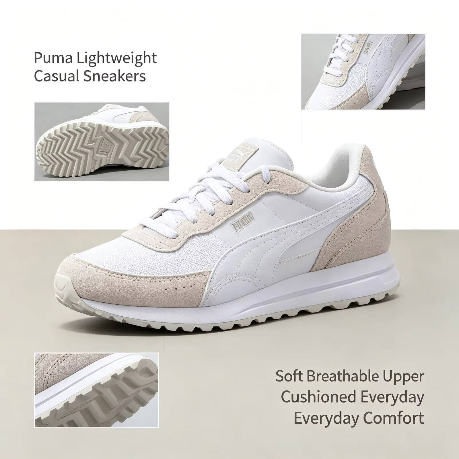 새로운 핫 푸마 화이트 경량 러닝화 메쉬 갑피 스웨이드 - Men Shoes Puma 리뷰 및 가격