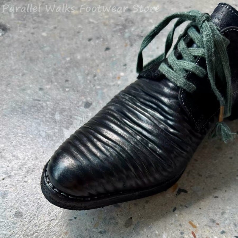 남성용 주름 가죽 더비 슈즈 빈티지 레이스업 옥스포드  - Men'S Shoes Smart 리뷰 및 가격