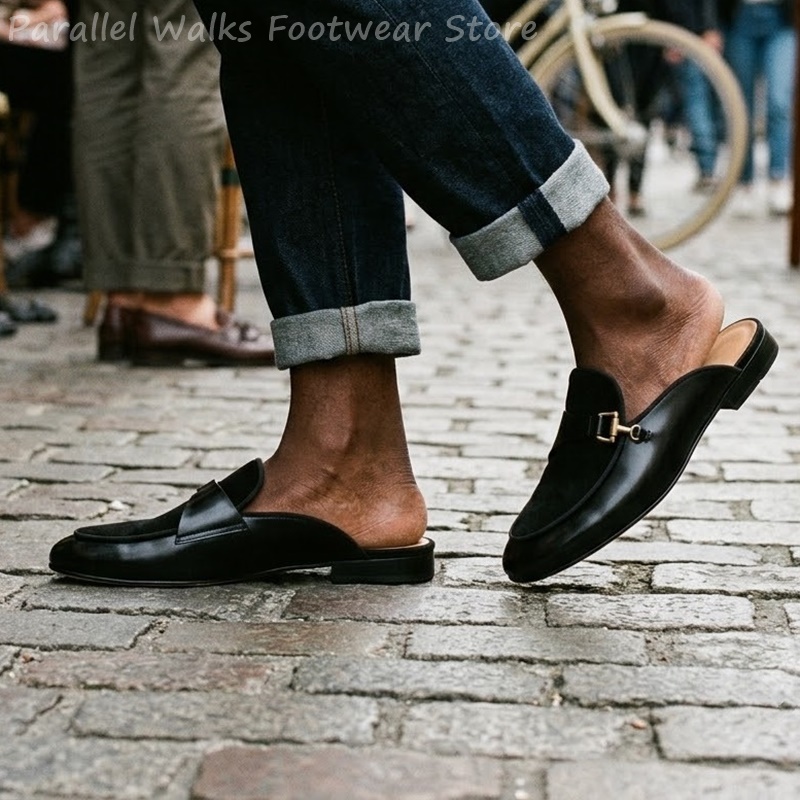 스마트 캐주얼 남성 스웨이드 에나멜 가죽 뮬 백리스 슬 - Men'S Shoes Smart 리뷰 및 가격