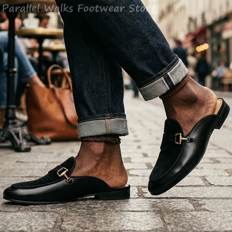 스마트 캐주얼 남성 스웨이드 에나멜 가죽 뮬 백리스 슬 - Men'S Shoes Smart 리뷰 및 가격