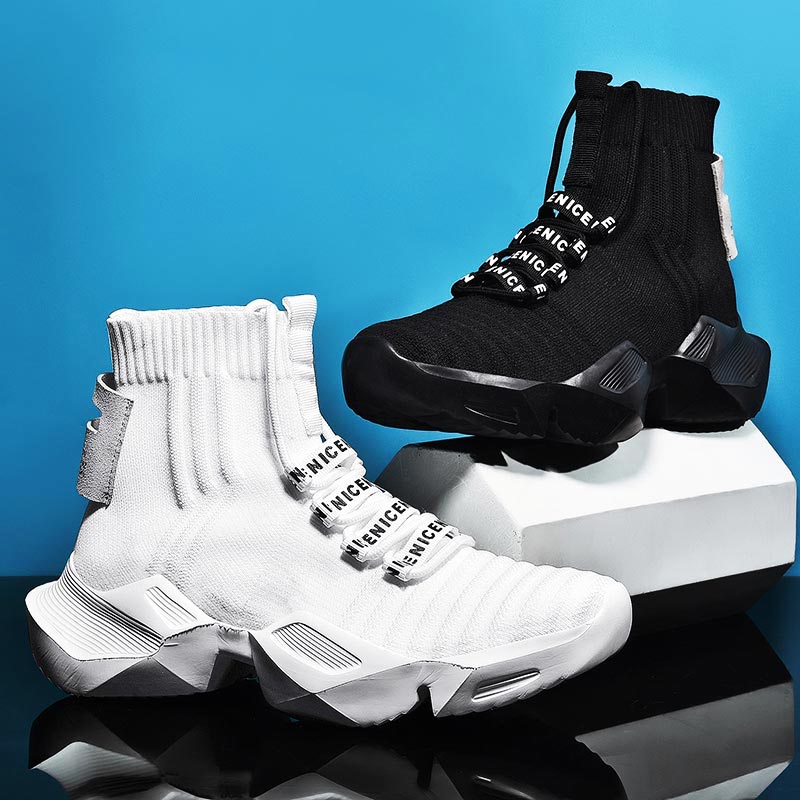 플러스 사이즈 하이 탑 대규모 스포츠 양말 부츠 남성  - Men Shoes Online Shopping 리뷰 및 가격