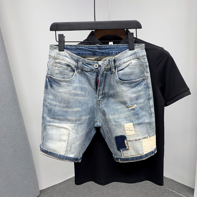 남성용 스트레이트 데님 반바지, 찢어진 바지, 고민 레 - Men Shoes Xxl 리뷰 및 가격