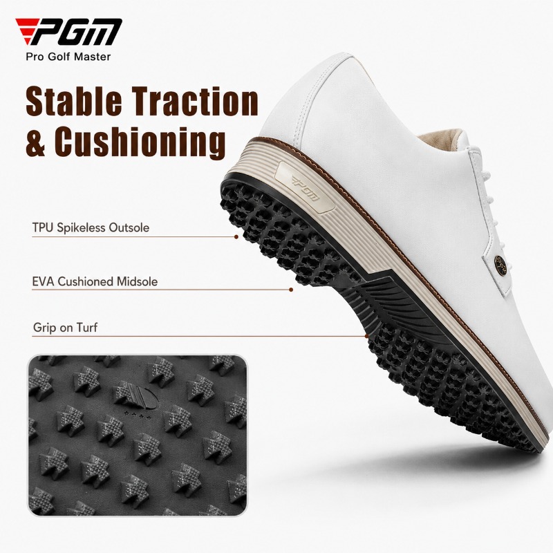 PGM 남성용 소가죽 골프화 스파이크리스 미끄럼 방지  - Men Shoes Eu To Us Size 리뷰 및 가격