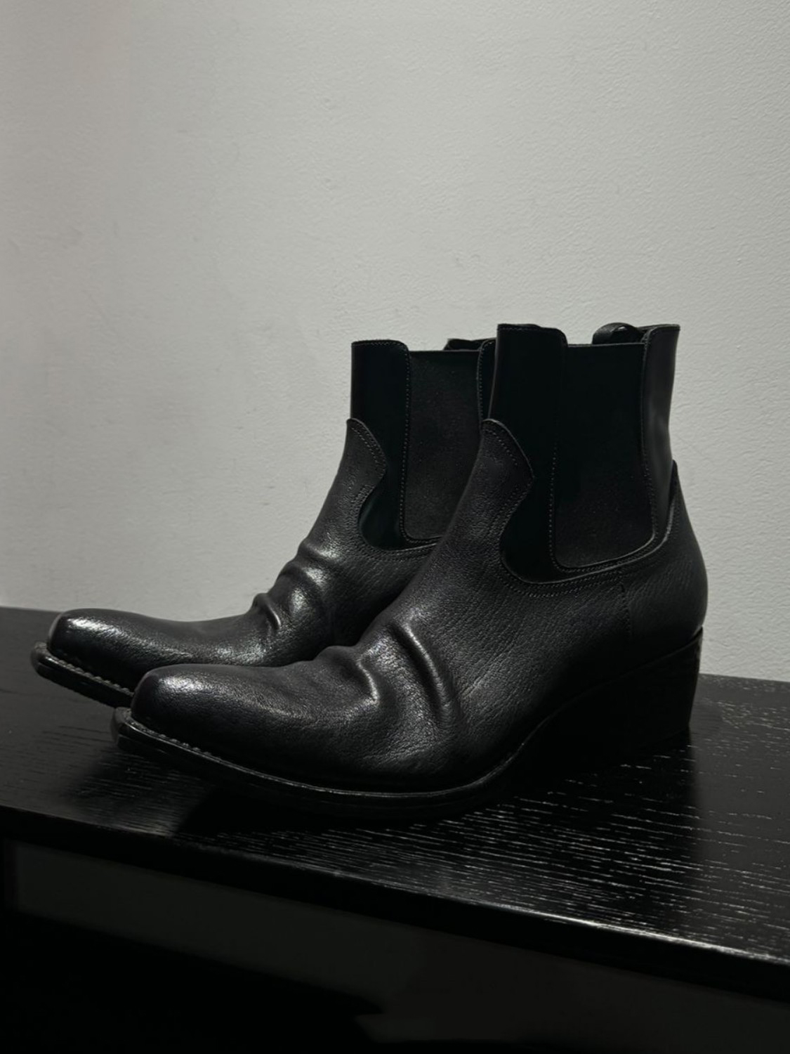 남성용 블랙 가죽 첼시 부츠, 세련된 엘라스틱 패널,  - Men'S Shoes Smart 리뷰 및 가격